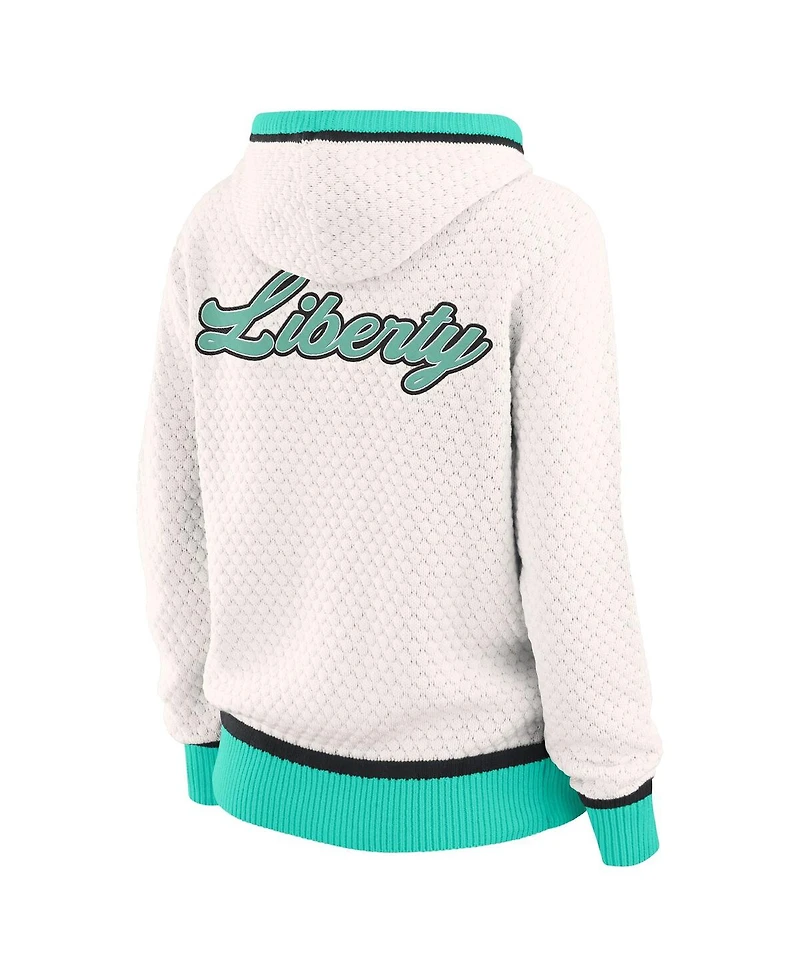 Wear by Erin Andrews Women'sCream New York Liberty Hooded Sweater