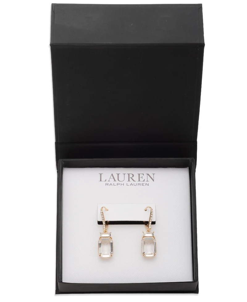 Lauren Ralph Glass Stone Drop Earrings