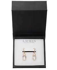 Lauren Ralph Glass Stone Drop Earrings