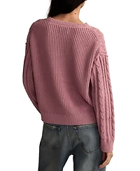 Lucky Brand Women's Cable Crew Neck Sweater