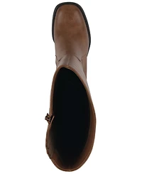 White Mountain Women's Mackle Tall Shaft Wide Calf Block Heel Boots