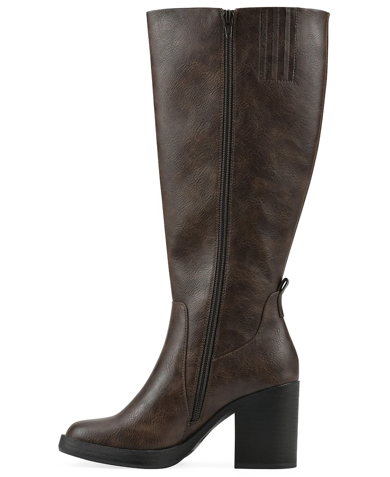 White Mountain Women's Mackle Tall Block Heel Boots
