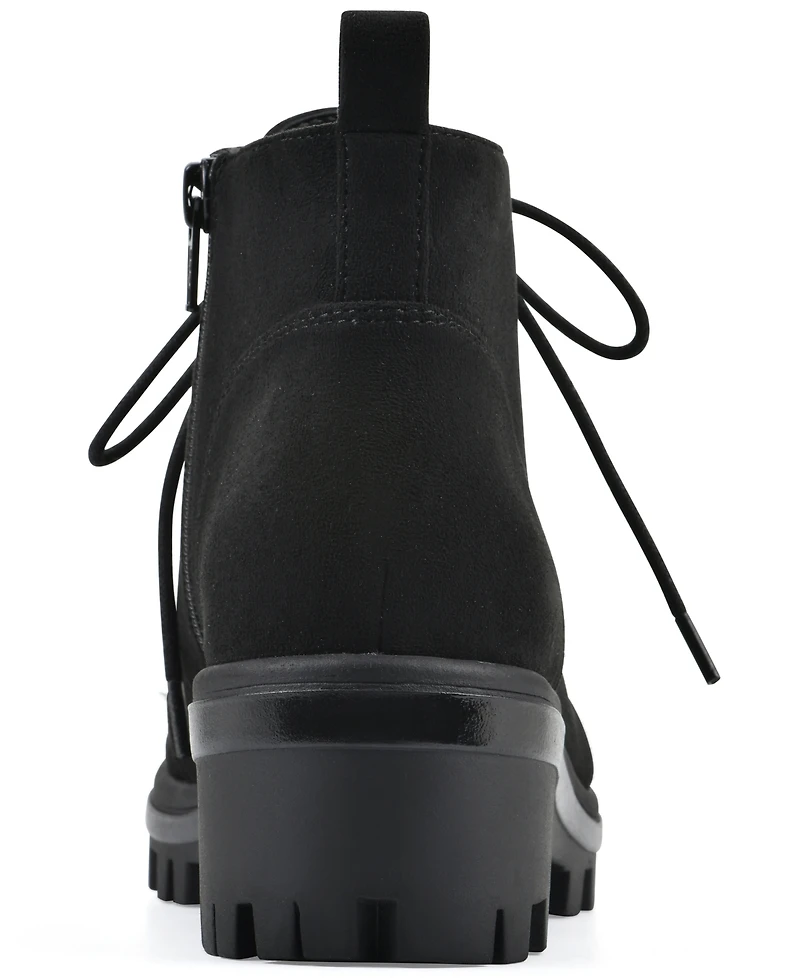White Mountain Women's Tariq Lug Sole Lace-up Booties
