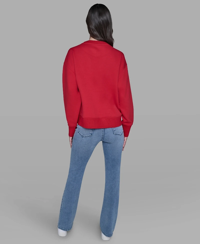 Karl Lagerfeld Paris Women's Embellished Long Sleeve Sweatshirt