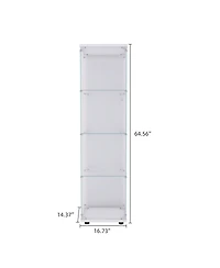 Lovmor Glass Display Case Cabinet with Tempered Glass Doors Large Capacity and Safe Installation