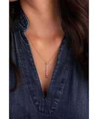 Le Vian Pink Ombre Sapphire (7/8 ct. t.w.) & White Sapphire (1/6 ct. t.w.) Linear Adjustable 20" Pendant Necklace in 14k Rose Gold