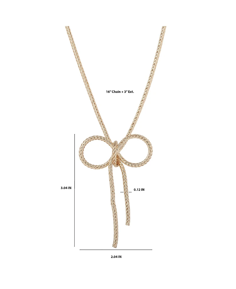 BCBGeneration Gold Bow Pendant Chain Necklace