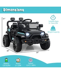 Gymax Kids Ride on Car Truck 12V Battery Powered Electric Vehicle w/ Foldable Mirrors