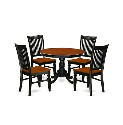 East West Furniture Dining Room Set Black & Cherry