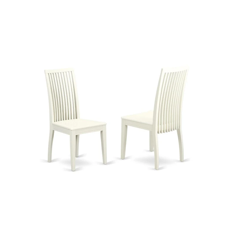 East West Furniture 3 Piece Dinette Set Contains 1 Drop Leaves Dining Room Table and 2 Black Dinning Chairs with Slatted Back - Linen White Finish