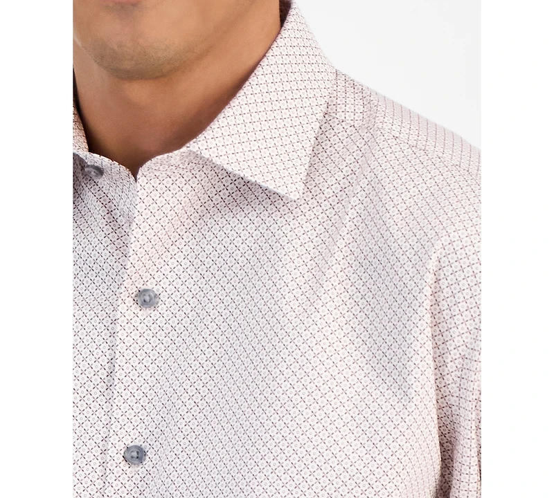 Alfani Men's Regular-Fit 4-Way Stretch Micro-Dot Dress Shirt, Created for Macy's