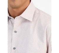 Alfani Men's Regular-Fit 4-Way Stretch Micro-Dot Dress Shirt, Created for Macy's