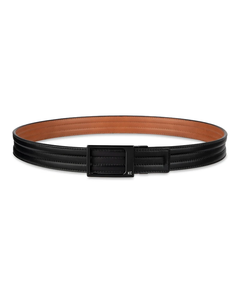 Kenneth Cole Reaction Men's Reversible Compression Plaque Locking Buckle Belt