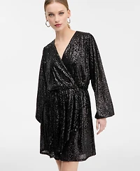 Boss Orange Women's Sequin Faux-Wrap Minidress