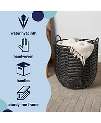 Jonathan Y Laurel 19.49" Bohemian Hand-Woven Abaca Hamper Basket with Handles