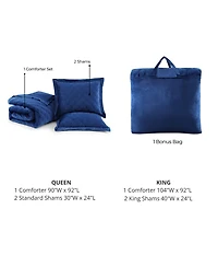 Bebejan 3 Piece Queen Size Velvet Comforter Set