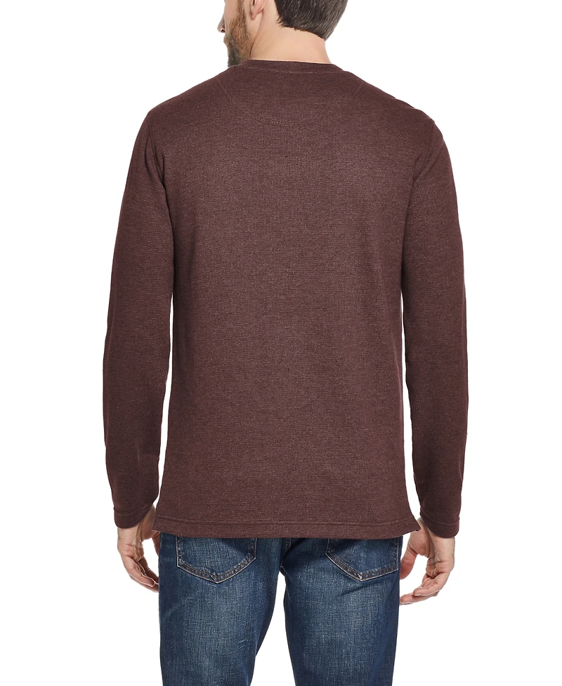 Weatherproof Vintage Men's Long Sleeve Waffle Henley Neck T-Shirt