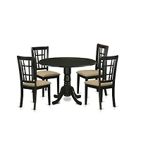 East West Furniture 5 Pc Dining room set for 4-Dining Table and 4 Dining Chairs