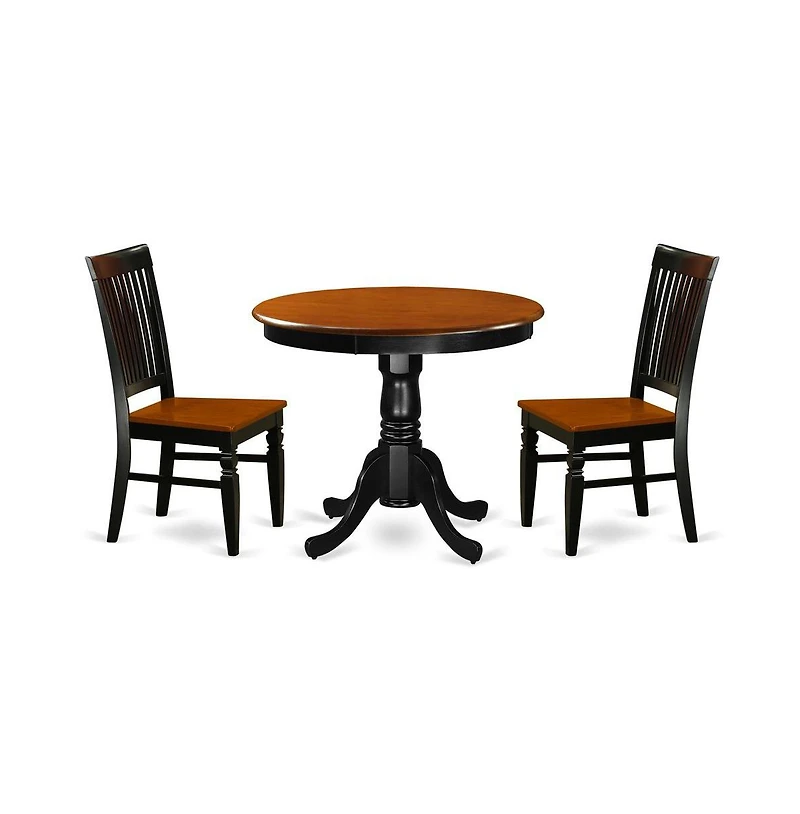 East West Furniture Dining Room Set Black & Cherry