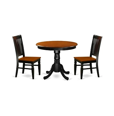 East West Furniture Dining Room Set Black & Cherry