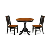 East West Furniture Dining Room Set Black & Cherry