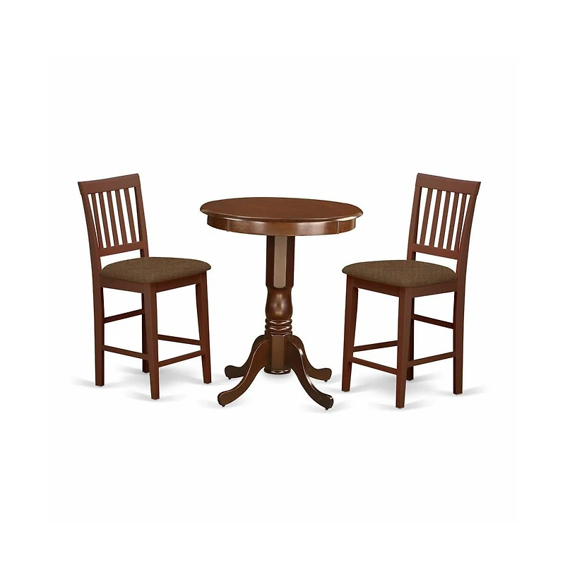 East West Furniture 3 Pc pub Table set-pub Table and 2 Dining Chairs