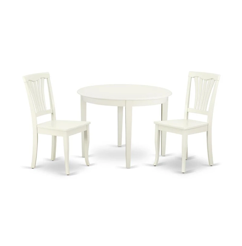 East West Furniture Dining Room Set Linen White