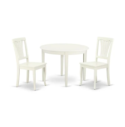 East West Furniture Dining Room Set Linen White