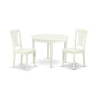 East West Furniture Dining Room Set Linen White