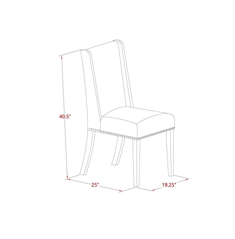 East West Furniture 5-Piece Amazing Dining Set a Great Distressed Jacobean Dining Table Top and 4 Gorgeous Linen Fabric Dining Chairs with Nail Heads