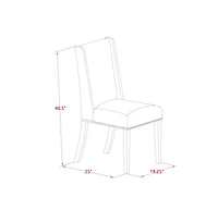 East West Furniture 5-Piece Amazing Dining Set a Great Distressed Jacobean Dining Table Top and 4 Gorgeous Linen Fabric Dining Chairs with Nail Heads