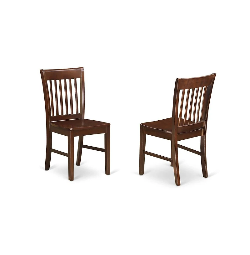 East West Furniture 3 Pc Kitchen Dining Table Set - Mahogany Dropleaf Dining Table and 2 Mahogany Kitchen Chairs with Slatted Back - Mahogany Finish