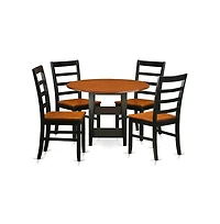 East West Furniture Dining Room Set Black & Cherry