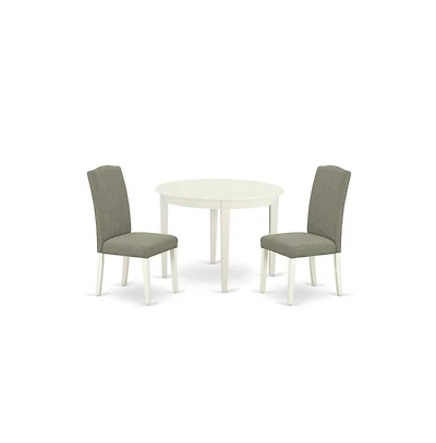 East West Furniture Dining Room Set Linen White