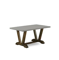 East West Furniture 5Pc Dining Table set Contains a Dinette Table and 4 Parson Dining Chairs with Brown Color Linen Fabric, Medium Size Table with Ful