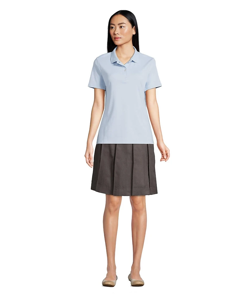 Lands' End Women's Short Sleeve Feminine Fit Interlock Polo Shirt