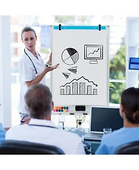 Mobile Whiteboard 40" x 26" Height Adjustable Magnetic Dry Erase Board with Stand