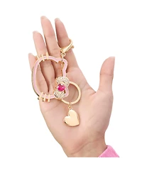 Hello Kitty Sanrio Hello Kitty Gold Outline Keychain with Red Bow and Heart