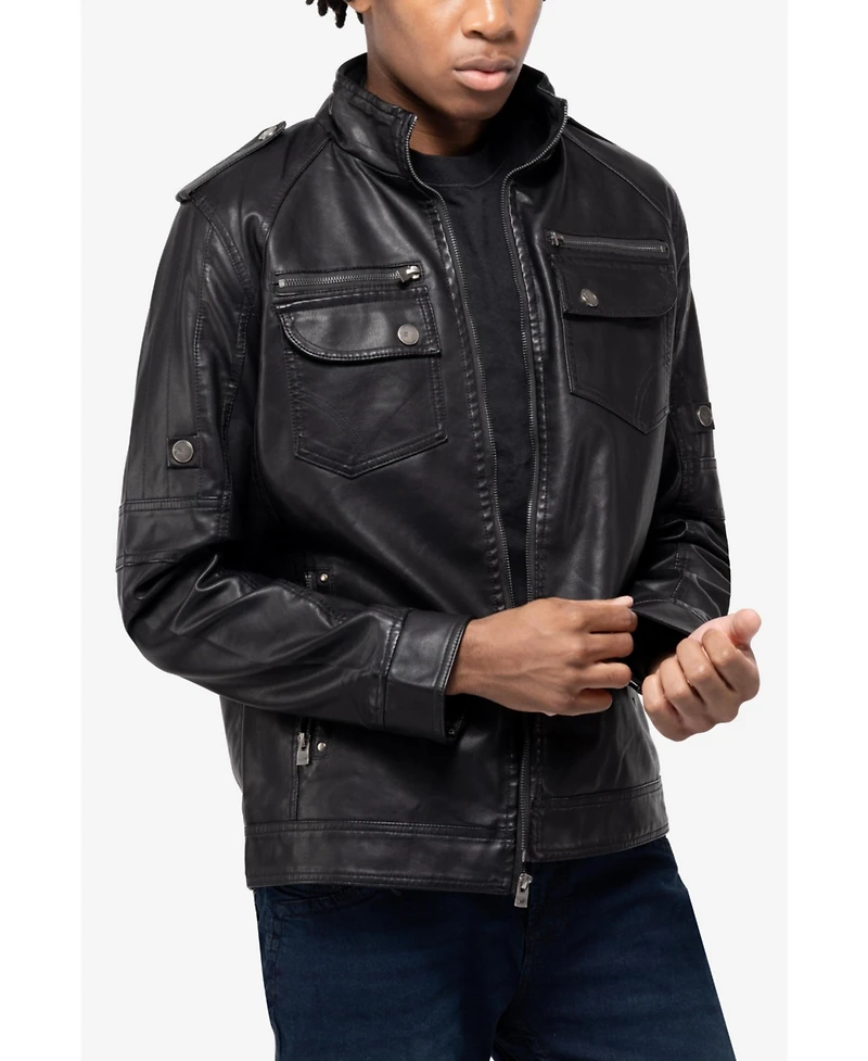 Xray Men's Utility Jacket With Faux Shearling Lining