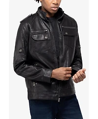 Xray Men's Utility Jacket With Faux Shearling Lining
