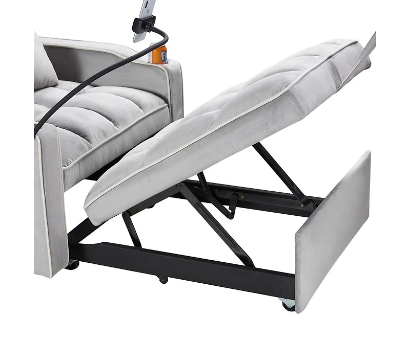 Maison Boucle Tufted Twin Daybed with Pull-Out Trundle, Upholstered Sofa Bed with Arms for Small Spaces or Living Room-Maison Boucle