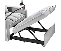 Maison Boucle Tufted Twin Daybed with Pull-Out Trundle, Upholstered Sofa Bed with Arms for Small Spaces or Living Room-Maison Boucle