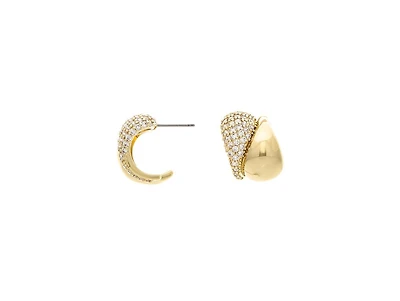 Rivka Friedman 18K Gold-Plated Pave Interlocking Teardrop Cz Huggie Hoop Earrings