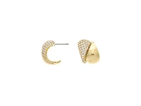 Rivka Friedman 18K Gold-Plated Pave Interlocking Teardrop Cz Huggie Hoop Earrings