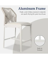 Best Choice Products Set of 2 Indoor Outdoor Counter Height Barstools w/ All-Weather Rope & Aluminum