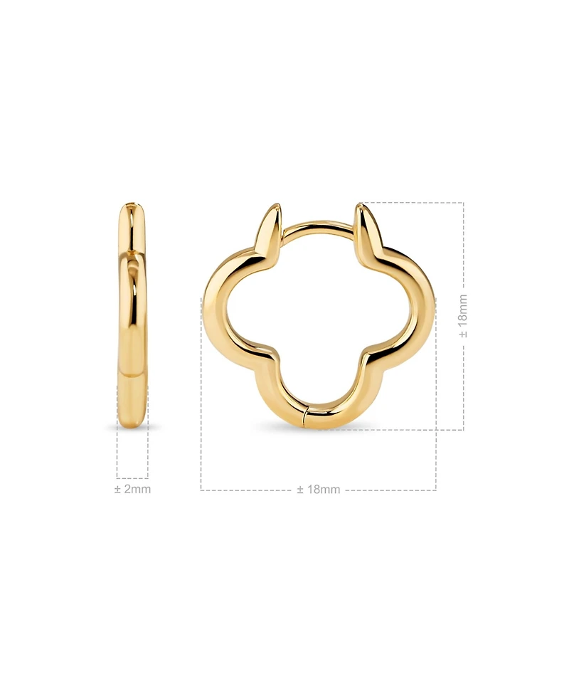 Devata Clover Hoop Earrings in Gold Plated Sterling Silver