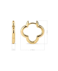 Devata Clover Hoop Earrings in Gold Plated Sterling Silver