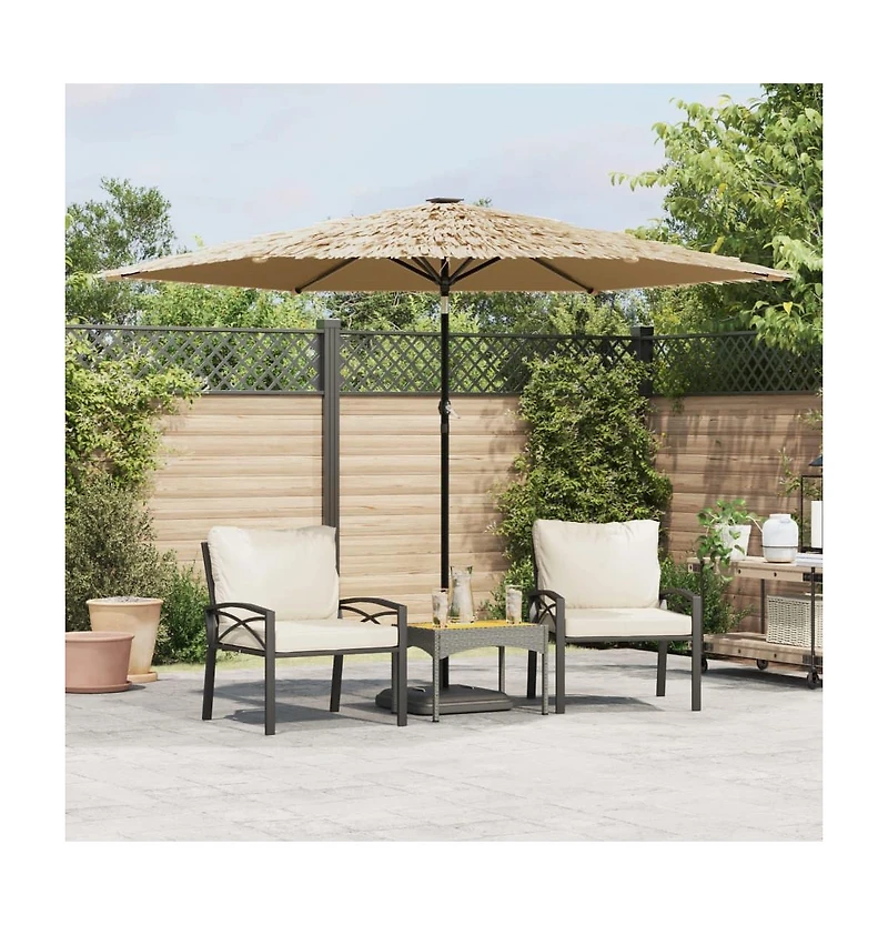 vidaXL Garden Parasol Brown Polyester Large Foldable Garden Parasol