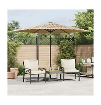 vidaXL Garden Parasol Brown Polyester Large Foldable Garden Parasol