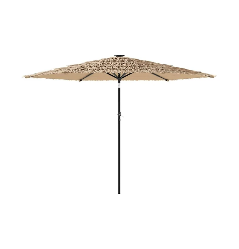 vidaXL Garden Parasol Brown Polyester Large Foldable Garden Parasol